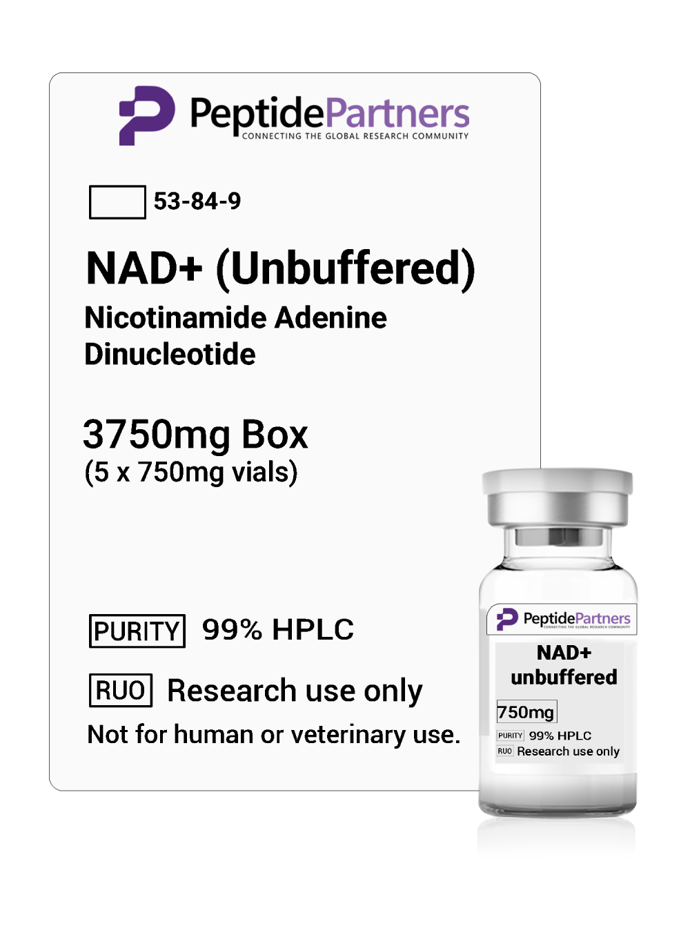 NAD+ Unbuffered (750mg vials)